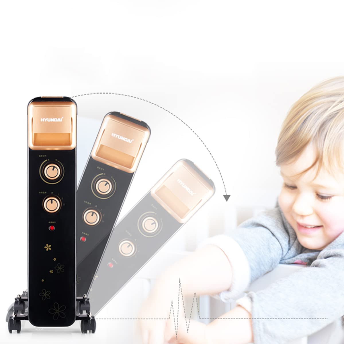 Amazon.co.jp : 2KWポータブル電気オイル充填ラジエーターヒーター